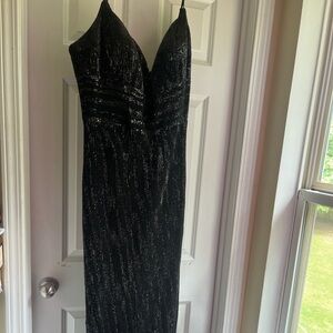 Elegant Black Sequin Evening Dress